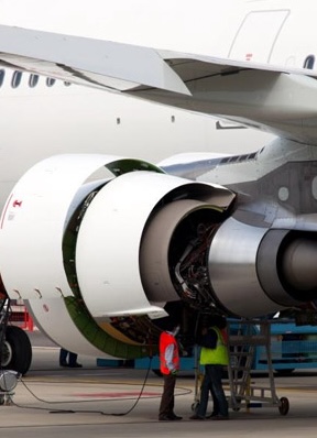 Wide-body aircraft representing heavy maintenance capability